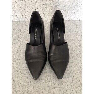 Rabokigoshi Works Made in Japan Black Leather Pointed Toe Heels Shoes 6.5B